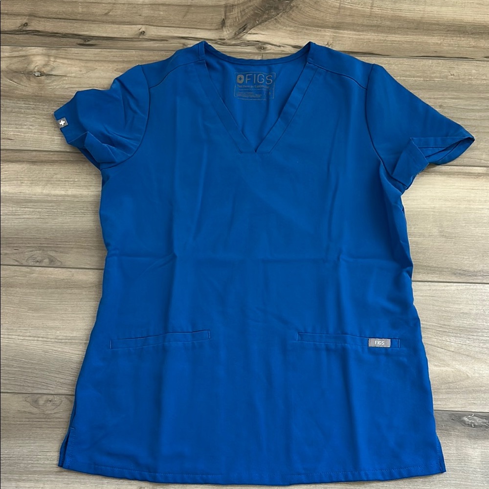 Figs Royal Blue Scrub Top